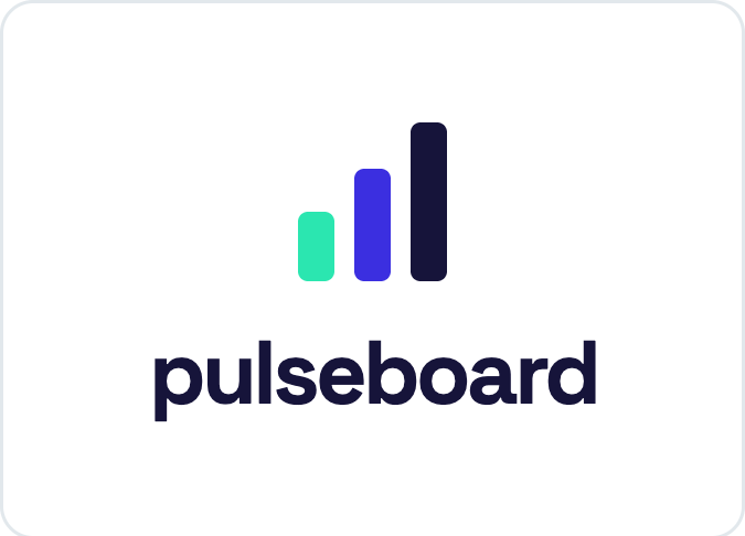 Pulseboard stacked logo with the bar mark above the word-mark