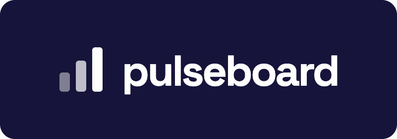 Pulseboard monochrome reversed logo in white on midnight